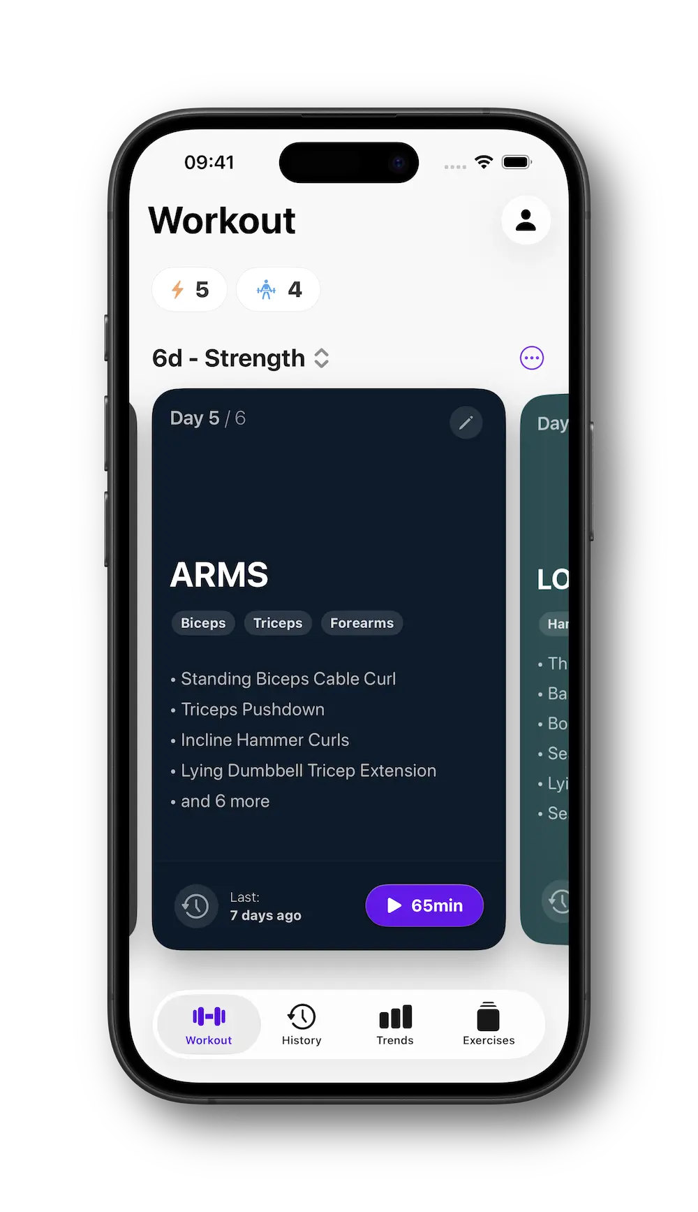 Steady App Home Screen (Light)