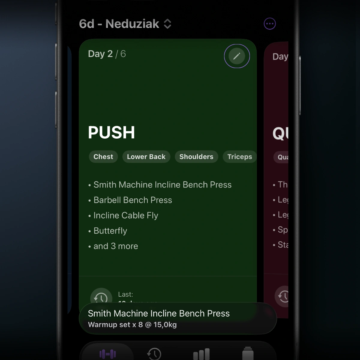 Editar Rotinas Durante o Treino