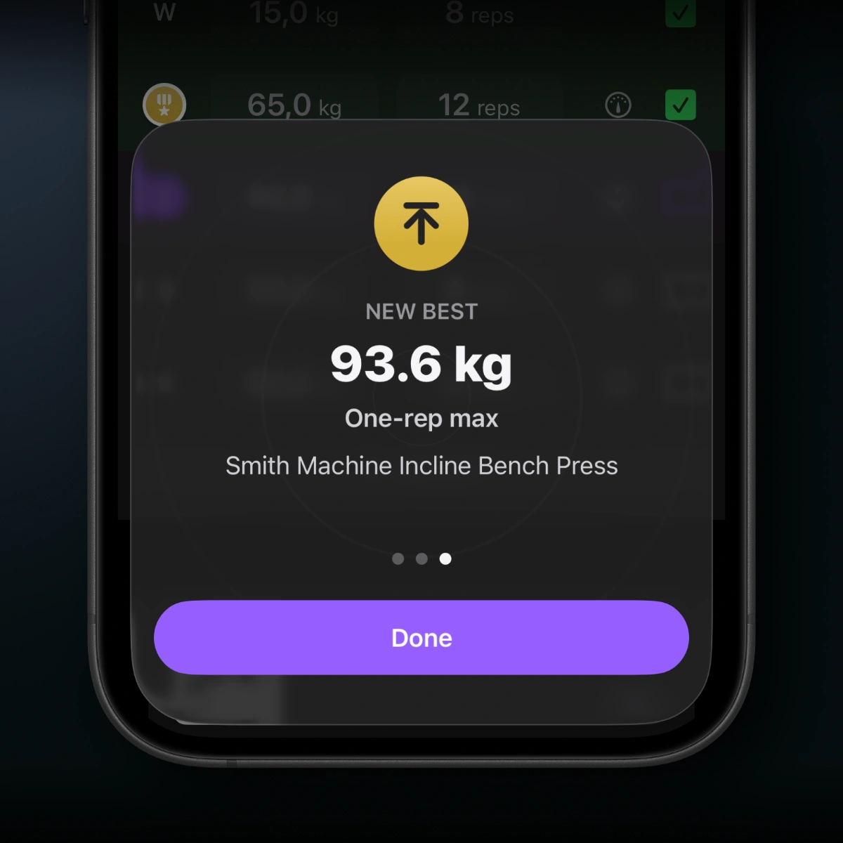 Destaques de Recorde de 1RM